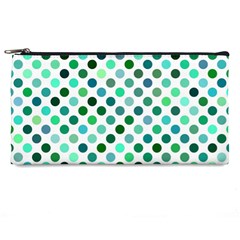 Shades Of Green Polka Dots Pencil Cases by retrotoomoderndesigns