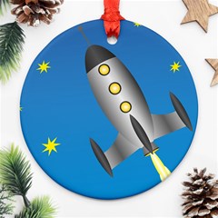 Rocket Spaceship Space Travel Nasa Ornament (round) by Wegoenart