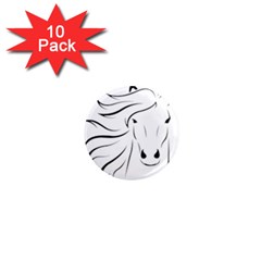 Animal Equine Face Horse 1  Mini Magnet (10 Pack)  by Wegoenart