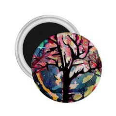 Tree Moon Night Sky Landscape 2 25  Magnets by Pakrebo