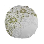 Flowers Background Leaf Leaves Standard 15  Premium Round Cushions Front