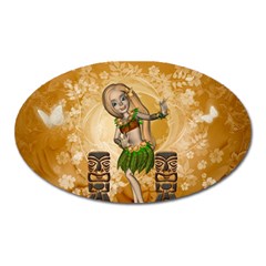 Cute Littel Island Girl Oval Magnet by FantasyWorld7