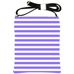 Lilac Purple Stripes Shoulder Sling Bag by snowwhitegirl