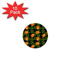 Citrus Tropical Orange Black 1  Mini Buttons (10 Pack)  by snowwhitegirl