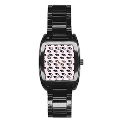 Eyes Pink Stainless Steel Barrel Watch by snowwhitegirl