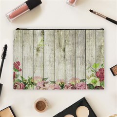 Floral Wood Wall Cosmetic Bag (large) by snowwhitegirl