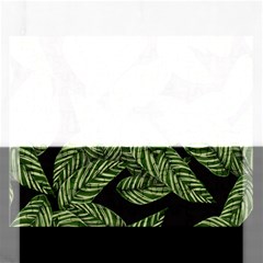 Tropical Leaves On Black Rectangular Jigsaw Puzzl by snowwhitegirl