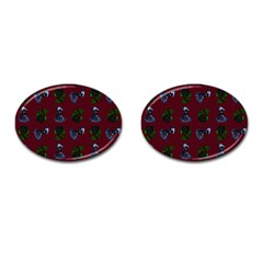 Gothic Girl Rose Red Pattern Cufflinks (oval) by snowwhitegirl