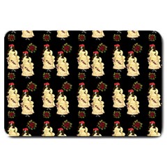 Victorian Skeleton Black Large Doormat  by snowwhitegirl