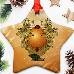 Wonderful Easter Egg With Flowers And Snail Ornament (star) by FantasyWorld7