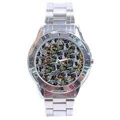 Comic Books Pattern Stainless Steel Analogue Watch by snowwhitegirl