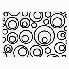 Abstract Black On White Circles Design Large Glasses Cloth (2-side) by LoolyElzayat