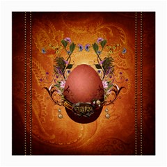 Wonderful Steampunk Easter Egg With Flowers Medium Glasses Cloth by FantasyWorld7