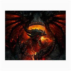 Dragon Legend Art Fire Digital Fantasy Small Glasses Cloth (2-side) by Sudhe