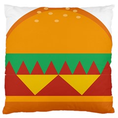 Burger Bread Food Cheese Vegetable Large Flano Cushion Case (two Sides) by Sudhe