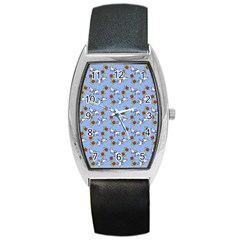 Lamb Pattern Blue Barrel Style Metal Watch by snowwhitegirl