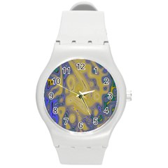 Color Explosion Colorful Background Round Plastic Sport Watch (m) by Sudhe