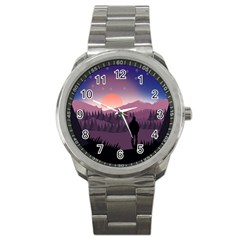 Dusk Sunset Dawn Sky Evening Sport Metal Watch by Sudhe