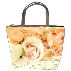 Roses Plate Romantic Blossom Bloom Bucket Bag by Sudhe