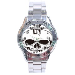 Skull Knife Euclidean Vector Skull Sword Inserted Stainless Steel Analogue Watch by Sudhe