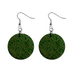 Circuit Board Electronics Draft Mini Button Earrings by Pakrebo