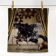 Awesome Steampunk Unicorn With Wings Face Towel by FantasyWorld7