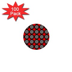 Darts Dart Board Board Target Game 1  Mini Buttons (100 Pack)  by Pakrebo