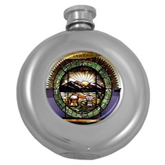 Ohio Seal Round Hip Flask (5 Oz) by Riverwoman