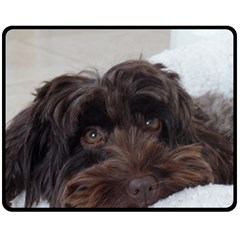 Laying In Dog Bed Fleece Blanket (medium)  by pauchesstore