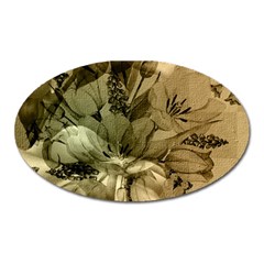 Wonderful Floral Design With Butterflies Oval Magnet by FantasyWorld7