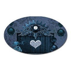 Elegant Heart With Steampunk Elements Oval Magnet by FantasyWorld7