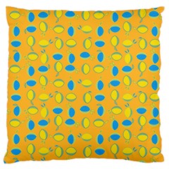 Lemons Ongoing Pattern Texture Large Flano Cushion Case (one Side) by Mariart