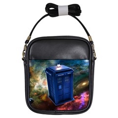 The Police Box Tardis Time Travel Device Used Doctor Who Girls Sling Bag by Sudhe