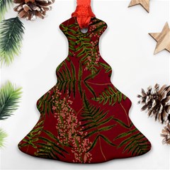 Fern Red Christmas Tree Ornament (two Sides) by snowwhitegirl