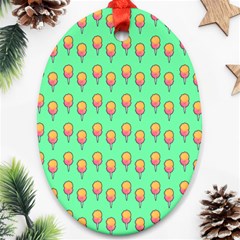 Cotton Candy Pattern Green Ornament (oval) by snowwhitegirl