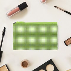 Green Gingham Cosmetic Bag (xs) by retrotoomoderndesigns