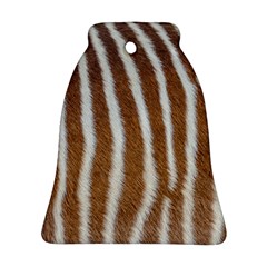 Skin Zebra Striped White Brown Bell Ornament (two Sides) by Pakrebo