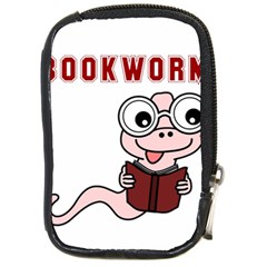 Literal Bookworm Compact Camera Leather Case by emeraldwolfpress