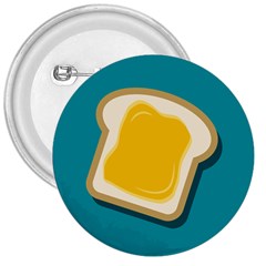 Toast With Cheese Pattern Turquoise Green Background Retro Funny Food 3  Buttons by genx