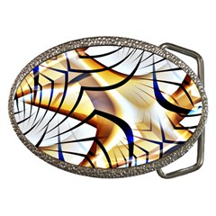 Pattern Fractal Gold Pointed Belt Buckles by Pakrebo