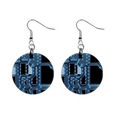 Circuit Pcb Tile Tiling Computer Mini Button Earrings by Pakrebo