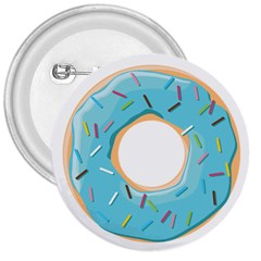 Pastel Blue Donut With Rainbow Candies 3  Buttons by genx