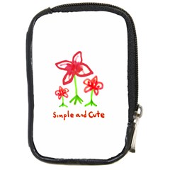 Flowers And Cute Phrase Pencil Drawing Compact Camera Leather Case by dflcprintsclothing