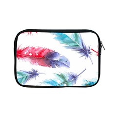 Feathers Boho Style Purple Red And Blue Watercolor Apple Ipad Mini Zipper Cases by genx