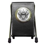 Drawing Samurai Tattoo Sketch Japanese Samurai Pen Holder Desk Clock Front