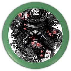 Sleeve Tattoo  Samurai Color Wall Clock by Sudhe