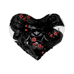 Sleeve Tattoo  Samurai Standard 16  Premium Heart Shape Cushions by Sudhe