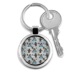 Funny Elephant, Pattern Design Key Chains (round)  by FantasyWorld7