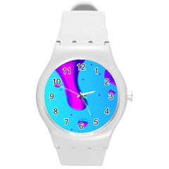 Liquid Abstract Modern Design Round Plastic Sport Watch (m) by Pakrebo