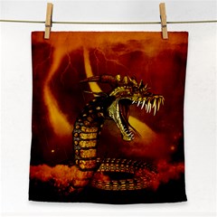 Awesome Dinosaur, Konda In The Night Face Towel by FantasyWorld7